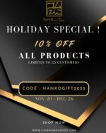 Holiday special! 10% off all products